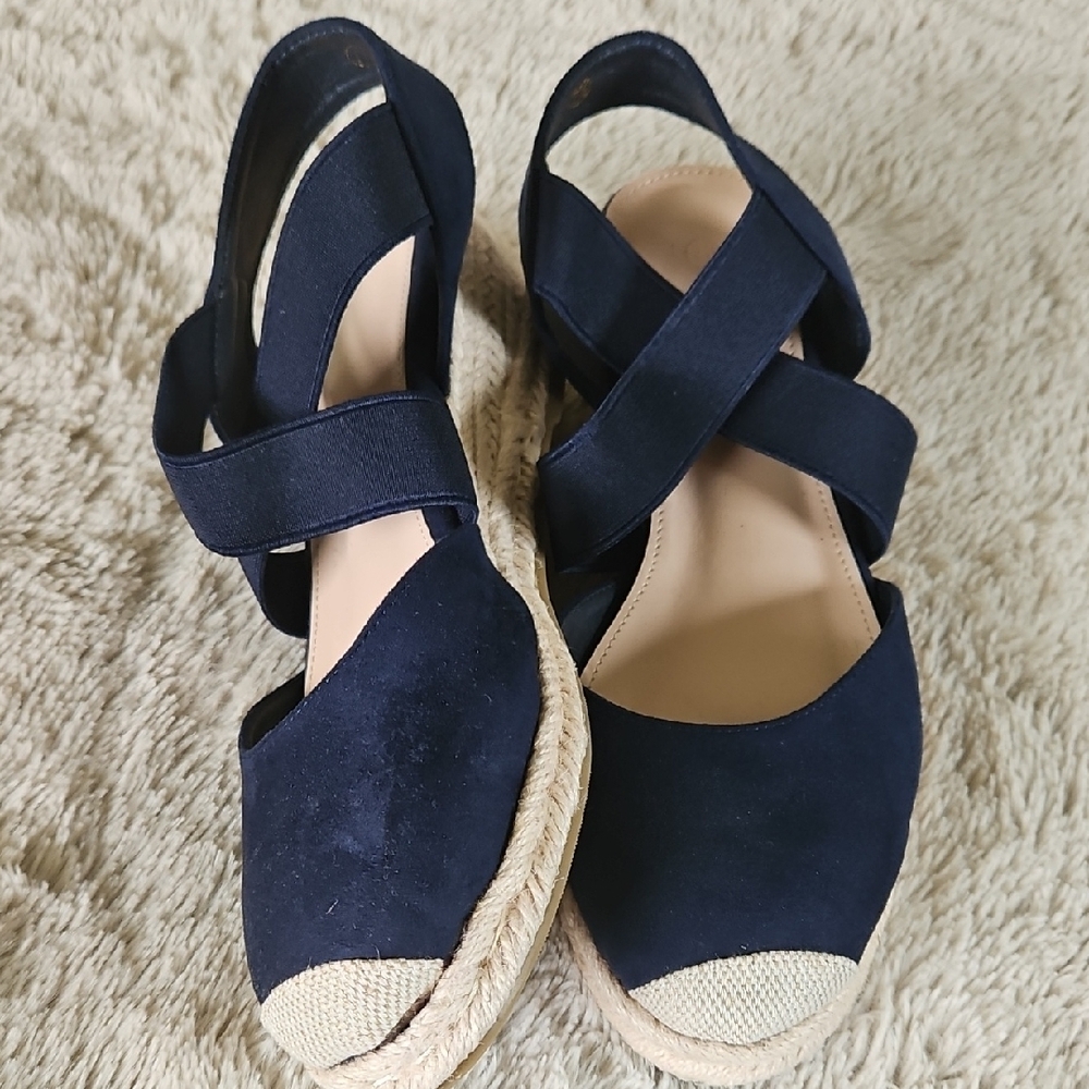 Women's Navy Espadrille Sandals